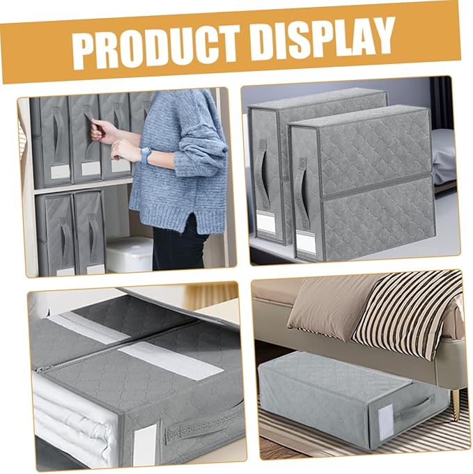 Foldable Bedding Organizer Storage Bin for Blankets and Pillowcases Container Zipper for Bedroom Closet and Dorm Use Lightweight and Portable Design