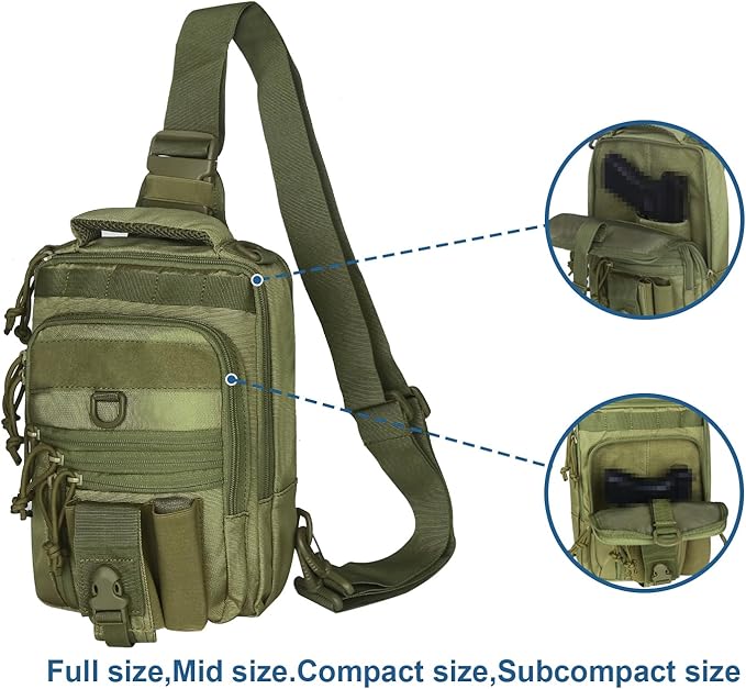 DegeTMVe Dual Pistol Holster Chest Bag Concealed Carry Sling Crossbody Tactical Gun Convertible Backpack Shooting Hunting