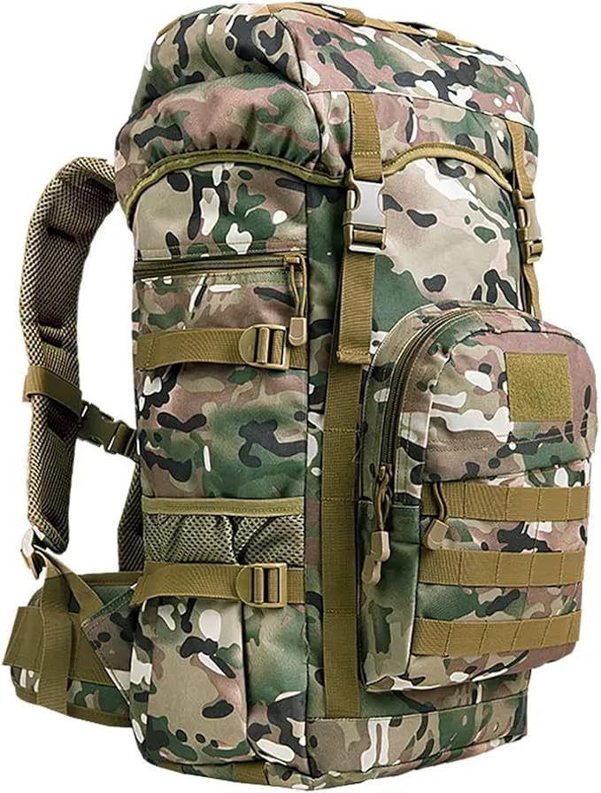 Genérico Compatible For Tactical Men's Backpack GearWaterproof Trekking Hunting Bag Outdoor Bags 50L(Black cp)