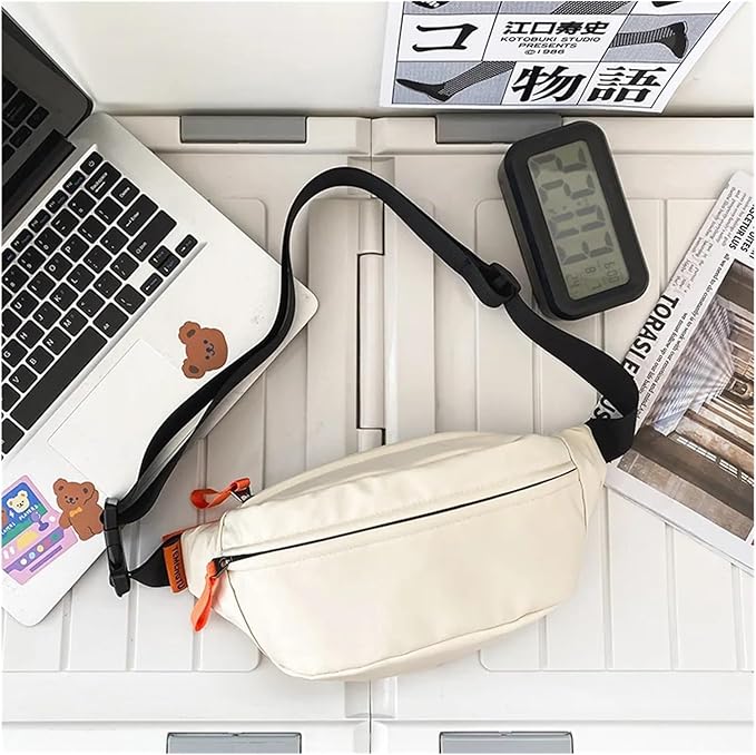 Men Fanny Pack Teenager Outdoor Sports Running Cycling Waist Bag Pack Male Fashion Shoulder(Khaki)