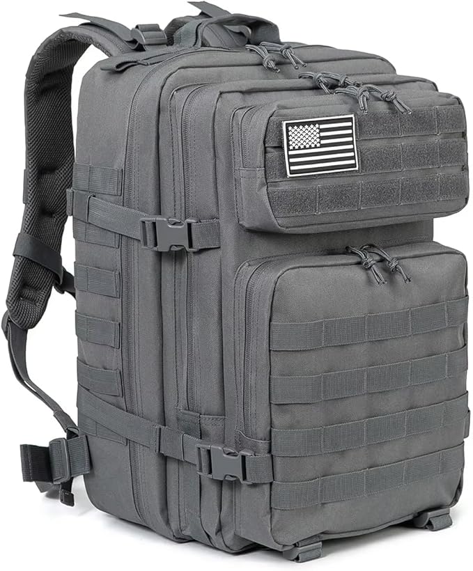 45L Tactical Backpack Large Capacity Outdoor Rucksack 3 Day Fitness Hiking Bag Hiking Camping Gear Backpack WaterProof Indian Bag (Pack of 1) Grey Color