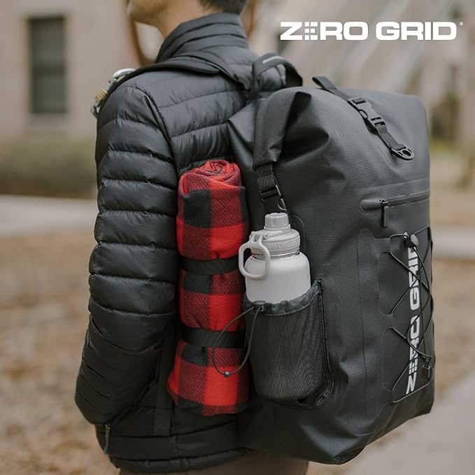 Large Faraday Waterproof Backpack Dry Bag - 45L Roll-Top Backpack with Built-In Pockets on Straps Signal Blocking Design for Added Security - Perfect for Travel Hiking Camping &amp Outdoor Adventu