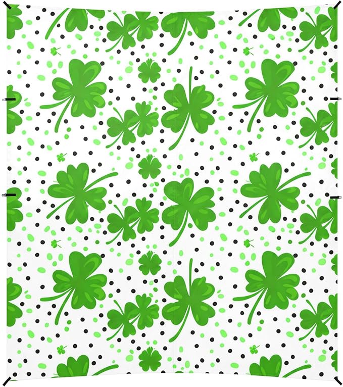 Beach Canopy with Windproof Ropes &amp Sandbags Beach Tent Sun Shade Sun Shelter for Camping Trips Fishing Backyard Fun or Picnics St. Patrick's Day Clover