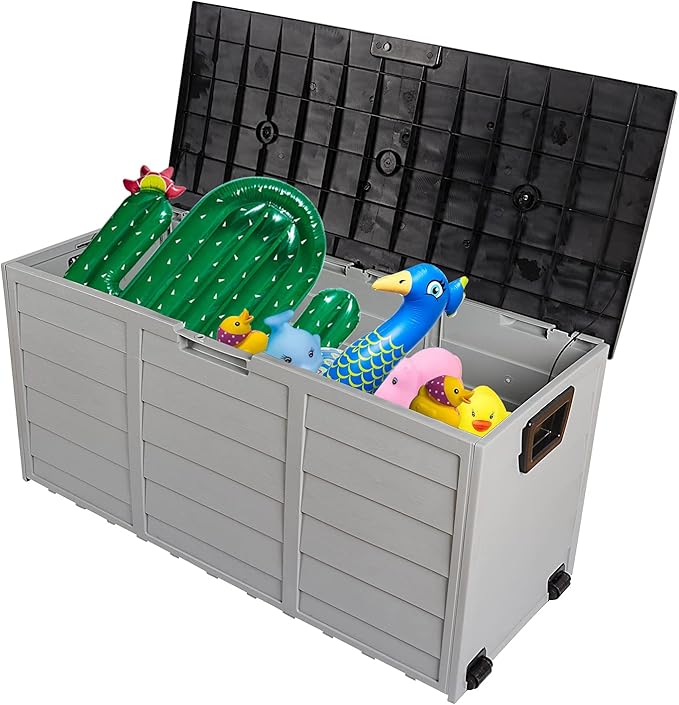 The 75 Gallon Plastic Storage Box is Suitable for Outdoor Storage in Courtyards Gardens and Yards that are Weather Resistant