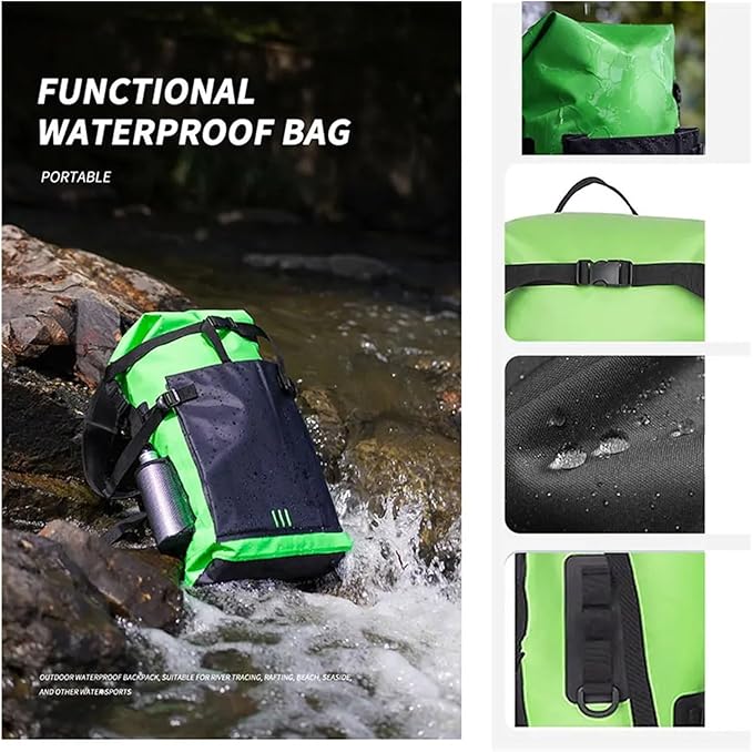 30L Waterproof Dry Bag Backpack For Camping Drifting Hiking Swimming Rafting Kayaking River Trekking Outdoor Floating Bags(Grey)