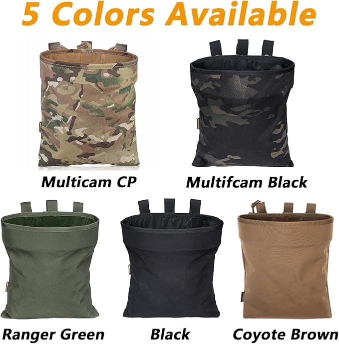 Tactical Bag for Foraging Airsoft Lightweight Molle Roll up Dump Pouch 500D Nylon Collection Pouch Mag Pouch Accessory Bag for Paintball Softair Hiking