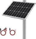 12V 50W Solar Battery Trickle Charger &amp Maintainer - Waterproof 50 Watt Solar Panel Built-in Ultra Smart MPPT Charge Controller + Adjustable Pole Mount Brackets for Pole Dia 2.35-4.0inch/60-100mm
