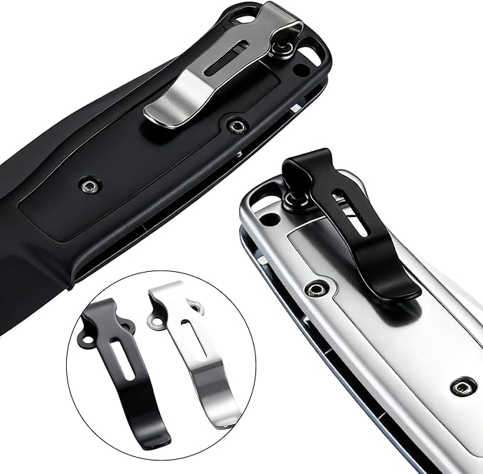 6 packs-Deep Carry Pocket Clip Compatible with Benchmade Bugout 535 &amp Most Models - Stainless Steel with 8 Screws