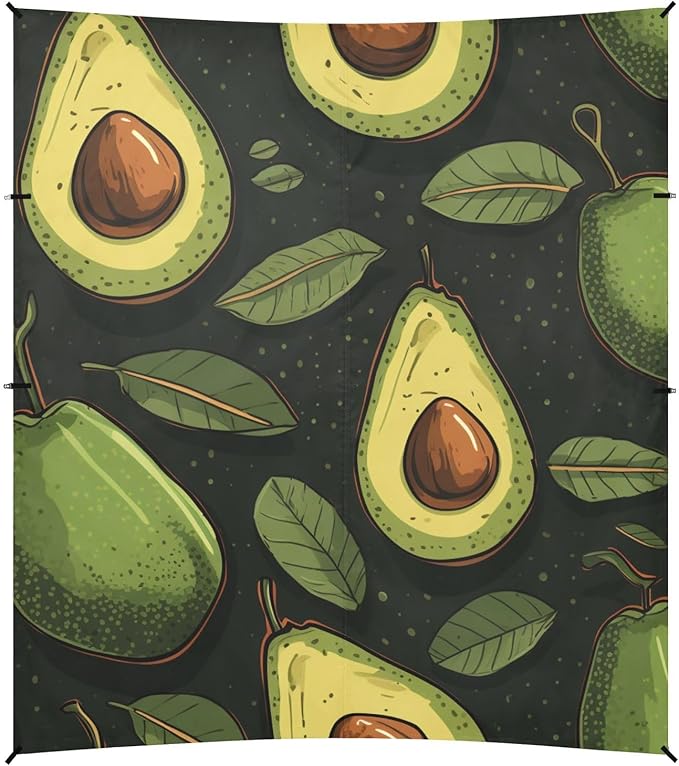 ALAZA Avocado on Black Beach Tent Sun Shelter Portable Canopy Sunshade for Outdoor Camping Picnics Backyard Fun 10x9 ft