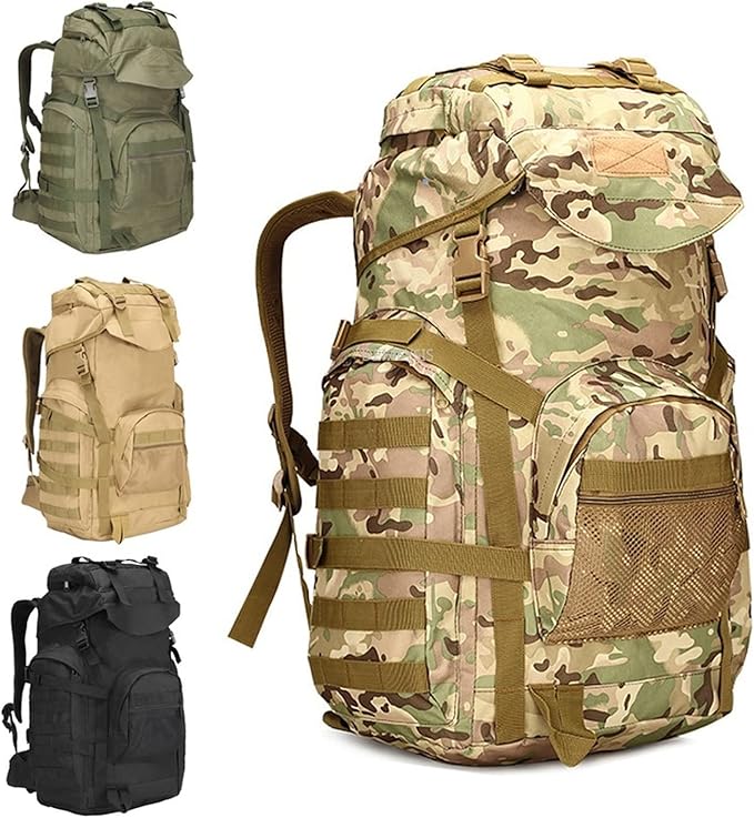 50L Military Tactical Backpack Outdoor Trekking Camping Army Backpack Large Capacity Airsoft Combat Training Molle Bags (acu)