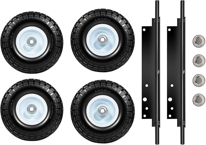 All Terrain Wheel Kit Fits for Honda EU3000is Generator Heavy-Duty Solid Never-Flat Tires Replaces for 06423-ZS9-020AH