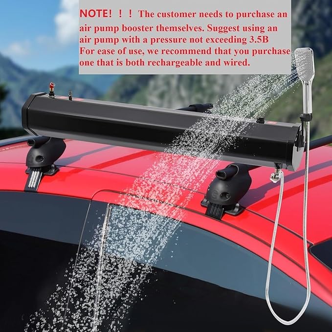 Solar Shower Portable Water Tank for Camping Shower Camp Shower Roof Rack Shower for Hiking Car Wash Pet Cleaning