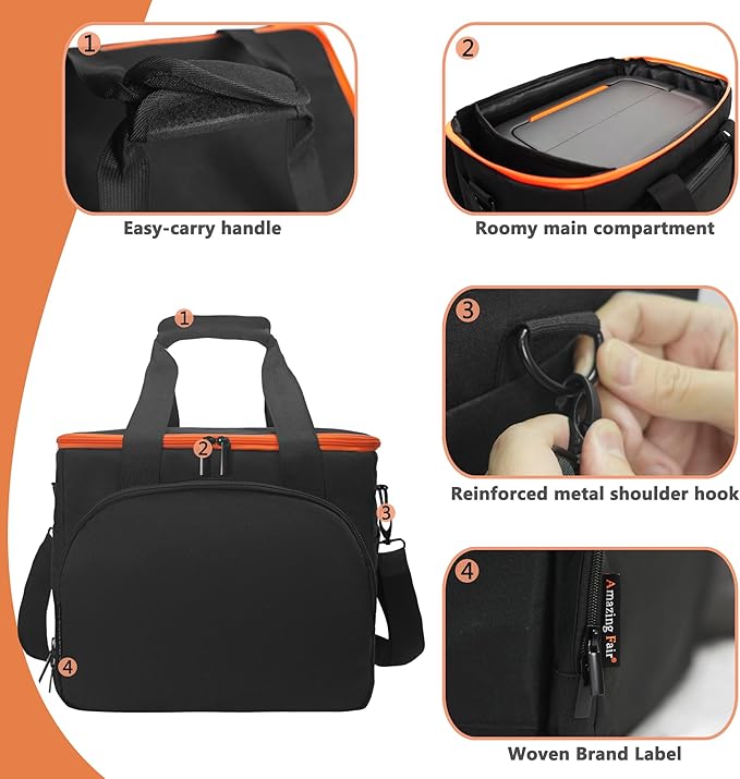 Portable Power Station Storage Bag - Heavy Duty Organizer Case with Adjustable Shoulder Strap &amp Multi-Pocket Design