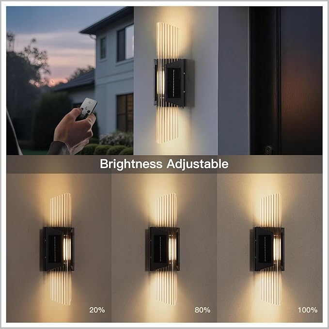 MVBT Solar Outdoor Wall Sconce Waterproof 20.5 Large Front Porch Light Fixtures 3000K LED Patio Wall Light Fixture Modern Outdoor Sconce Lights for House Exterior Garage Lighting Dusk to Dawn