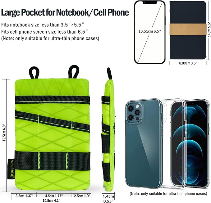 VIPERADE VE1 Pocket Organizer EDC Pouch for Men EDC Organizer Storage EDC Gears Multitool Pocket Pouch Hold Your Flashlight/Pocket Knife Pen Notebook