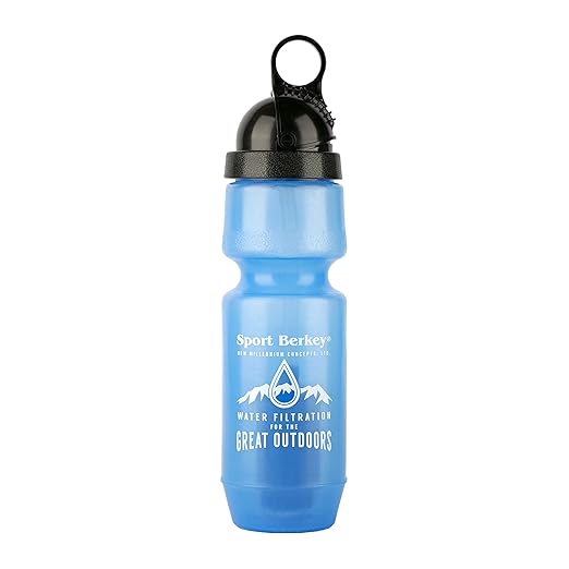 Sport Berkey Water Filter Bottle Ideal for Off-Grid Emergencies Hiking Camping Traveling and Everyday Use at Home Work or School