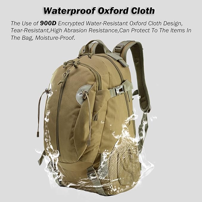 Military tactical backpack30L Large Assault PackMilitary Army Rucksack3 Day Bug Out Bag for outdoor hiking hunting (CamoA)