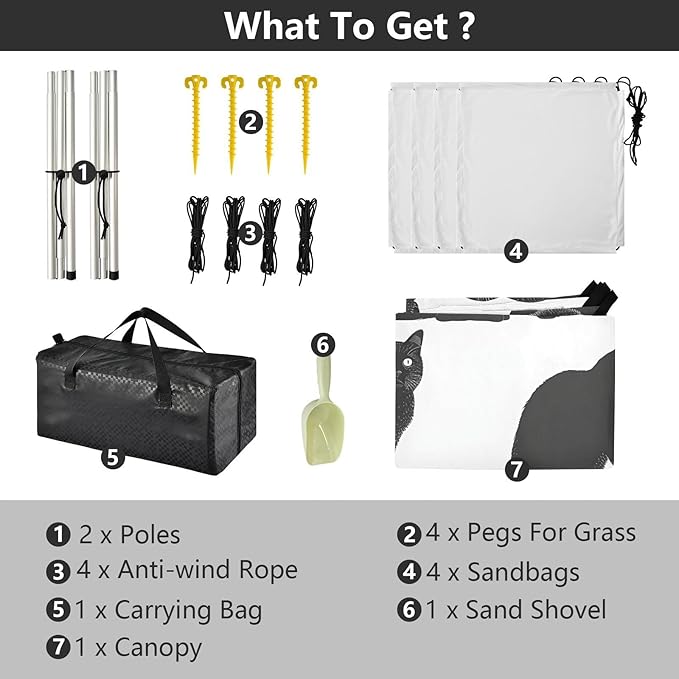 ALAZA Black Cats Silhouettes Pattern Beach Tent Sun Shelter UPF50+ Protection Beach Shade Canopy w/ 4 Sandbags for Outdoor Camping Fishing Backyard Fun Picnic 10x9 ft