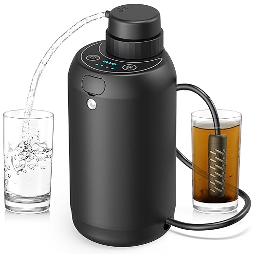 Water Filter Camping – Electric Portable Water Purifier Survival 0.01 Micron 6-Stage Water Filtration System Survival with Emergency Lighting for Hiking Backpacking Travel – BK-2000
