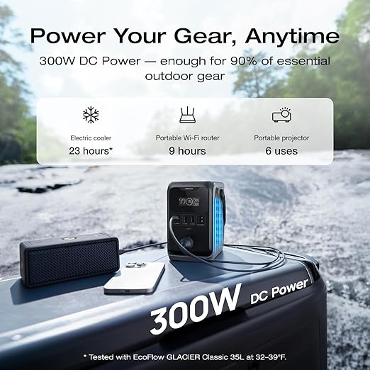 EF ECOFLOW TRAIL 300 DC Power Bank Station 288Wh Outdoor Portable Power Station LiFePO4 Battery 300W DC Output Compact Solar Generator for Camping Travel and Emergency (No AC Outlet Included)