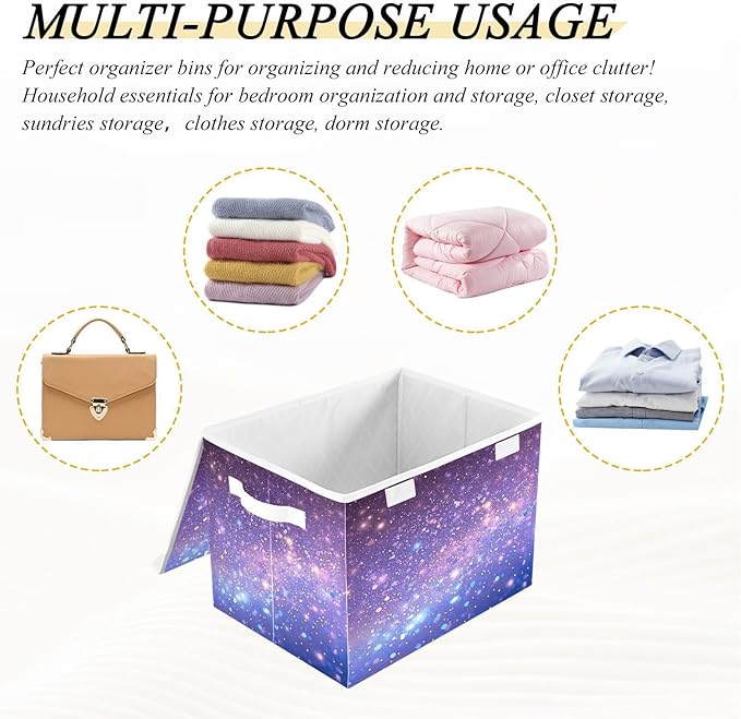 Diamonds Crystals Gradient Glitter Decoration Sequins Peach Purple Blue Cyan White Yellow Storage Bin with Lid Foldable