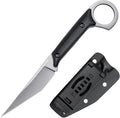 Fixed Blade Knife D2 Steel Blade and G10 Handle Utility EDC Knife for Outdoor Survival Hiking Camping with Kydex Sheath OS1221 (Silver)