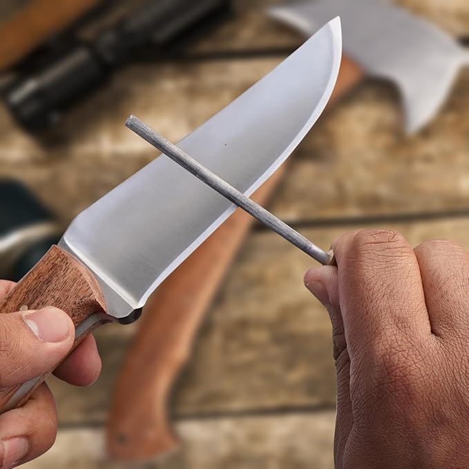 Hand Forged Tomahawk Throwing Axe and Bushcraft Knife Set Heavy Duty D2 Steel Tomahawk Throwing Axe and Bushcraft Knife Set with Leather Sheath Perfect Combo for Outdoorsmen