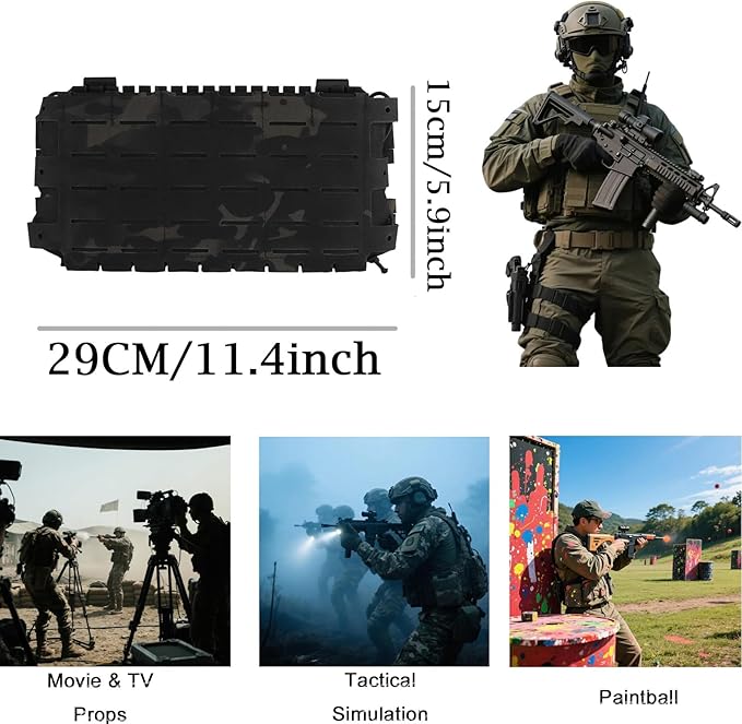 Multifunctional Tactical Chest Mag Pouch Plate Hook and Loop Tactical Panel for 556 Mag Multipurpose MOLLE Front Flap Walkie Talkie Bag Hanging Panel
