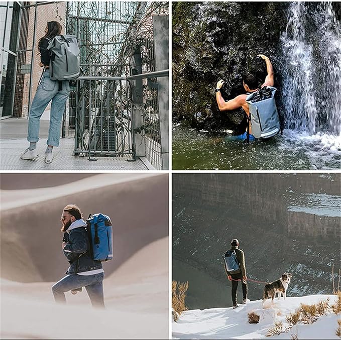 Generic Outdoor PVC Waterproof Dry Backpack Water Floating Bag Roll Top Sack Dry Backpack Waterproof Surfing Swimming Kayaking (Blue85L)