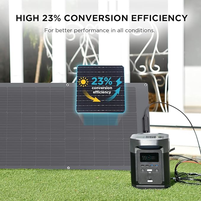 EF ECOFLOW 100W Flexible Solar Panel with High Efficiency Solar Modules IP68 Waterproofing Ideal for Off-Grid Solar Panel Kits PV Charging Power Kits &amp Ecosystem