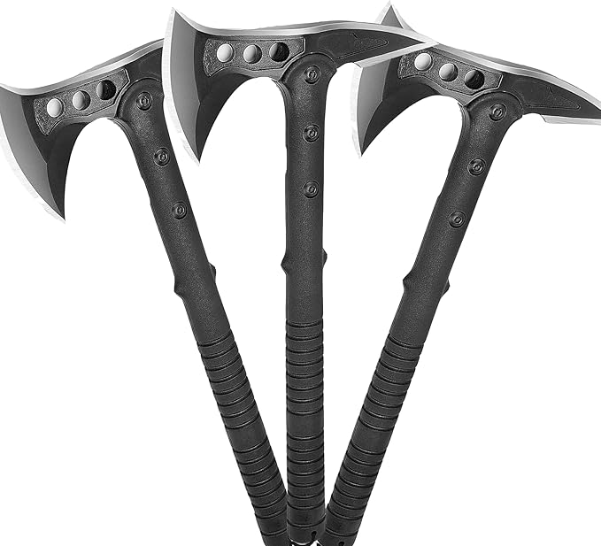 Hitdudu Camping Axe 3Pack Survival Throwing Hatchet with Sheath Tactical Tomahawk with Spike Nylon Fiber Handle for Outdoor Survival Hiking Camping