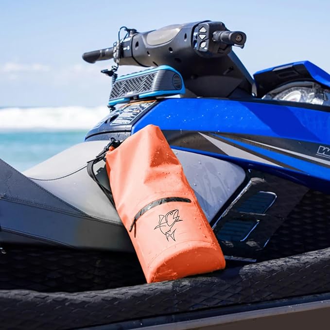 Waterproof Dry Bag Pack - Roll Top Dry Storage Bag for Kayaking Boating Paddle Boarding Beach Trips - Boating Dry Bag - Waterproof Storage Bag - Floating Dry Bag 10l (Orange)