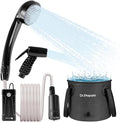 DR.PREPARE Portable Shower for Camping Camping Shower with 4.5 Gallons Foldable Bucket USB Rechargeable Battery 2 Shower Heads Outdoor Camp Showers for Hiking Travel Climbing Pet Cleaning