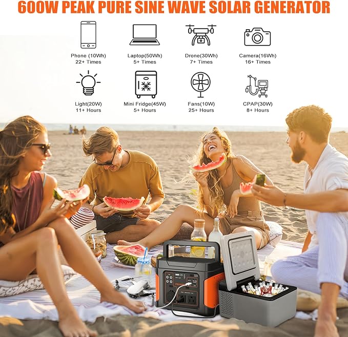 PGYOB 400W Portable Power Station 296Wh Outdoor Solar Generator Backup Ternary Battery Pure Sine Wave Power Pack with AC/DC Outlet PD 65W USB-C Outlet for Home Camping RV Blackout CPAP