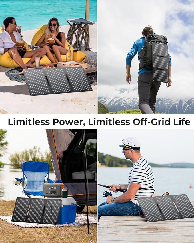 ENOFLO 30W Solar Panel Charger YT30 Foldable Solar Panel IP65 Waterproof Solar Charger with QC3.0 USB &amp DC Output(10 Connectors) 24% High Efficiency for Outdoor Camping
