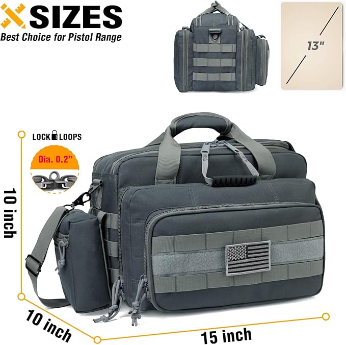 Tactical Range Bag Middle Size + Tactical Lunch Backpack (Grey)