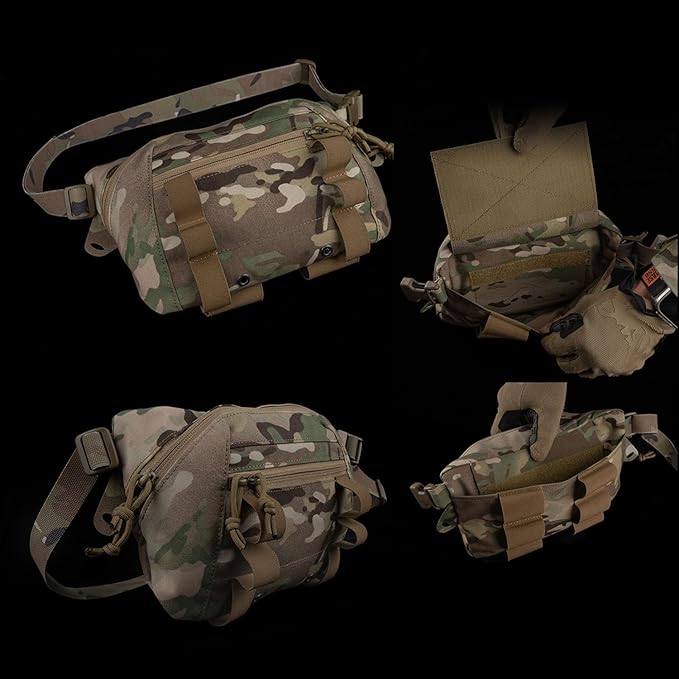 Large Multi-Purpose Drop Pouch Universal Tactical Fanny Pack Vest Hook and Loop EDC Admin Wait Bag