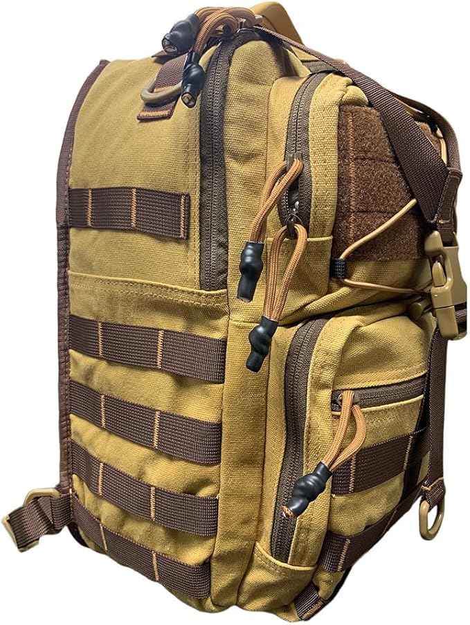 ROARING FIRE Slingshot Waxed Canvas Tactical Sling Bag for Men CCW Concealed Carry Backpack MOLLE Outdoor Chest Pack for Hunting Hiking Travel Commute &amp EDC