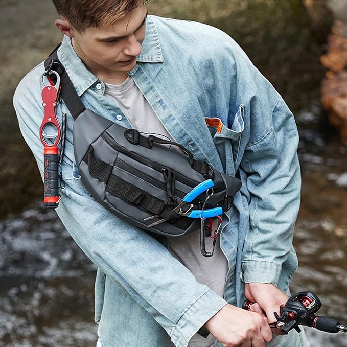 Tactical Fanny Pack for Men Women Military Waist Bag Molle Utility Hip Belt Pouch Crossbody Bags Bumbag for Cycling Hiking Walking Fishing(Orange)