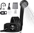 Portable Outdoor Electric ShowerTemperature and Battery Level Digital Display8000mAh BatteryIPX8 Waterproof and USB ChargingSuitable for Hiking/BackpackingOutdoor Camping ShowerBeachPets