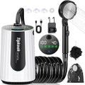 Portable Shower for Camping Essentials: 10000mAh Rechargeable Battery Powered Shower IPX8 Waterproof Camp Shower Pump 5-Speed Outdoor Shower with LED Display Camping Gifts for Men Dog Bath Hiking