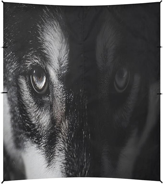 Wild Wolf Portrait Beach Tent Sun Shelter Set UPF50+ UV Protection 10.5 x 9.19 FT Camping Shade Canopy with Sandbags Sand Anchors Carrying Bag and Others