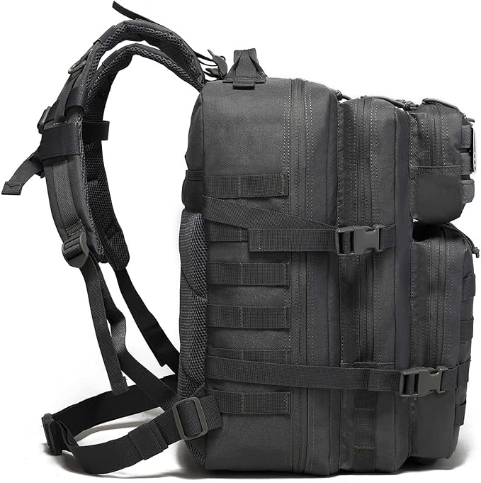 Tactical Backpack for Men Bug Out Bag Army Pack Rucking Backpacks 45L MOLLE Military 3 Day Hiking Rucksack (Black)