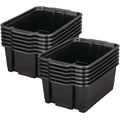 Really Good Stuff Stacking Bins 14 x 10 x 5 .75 - 12 Pack Black Stackable Storage Plastic Bins for Classroom Organization Home Storage Office &amp Hospital Supplies