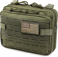 WYNEX Tactical Molle Admin Pouch of Laser Cut Design Utility Pouches Molle Attachment Military Medical EMT Organizer with Map Pocket EDC EMT Pack IFAK Tool Holder Universal U.S.A Patch Included