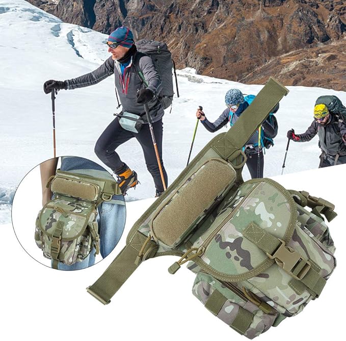 Oxford Cloth Drop Leg Bag Reporter Pouch Multifunctional Photography Leg Bag with Quick Access Pockets Durable 900D Oxford Fabric for Sports Outdoor Activities (CP (spot) One Size)