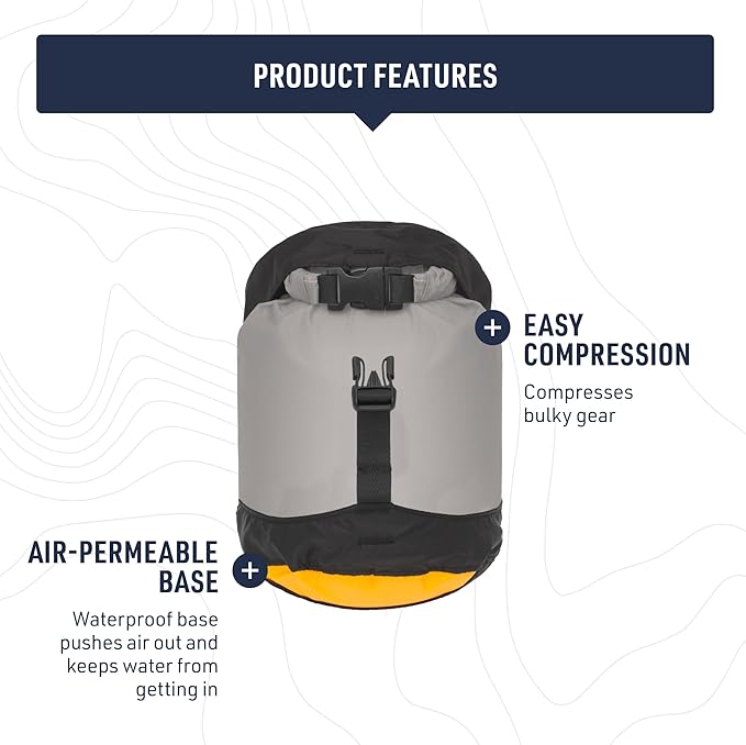 Sea to Summit eVac Ultra-Lightweight Compression Dry Bag Waterproof Dry Storage 20 Liter High Rise Grey