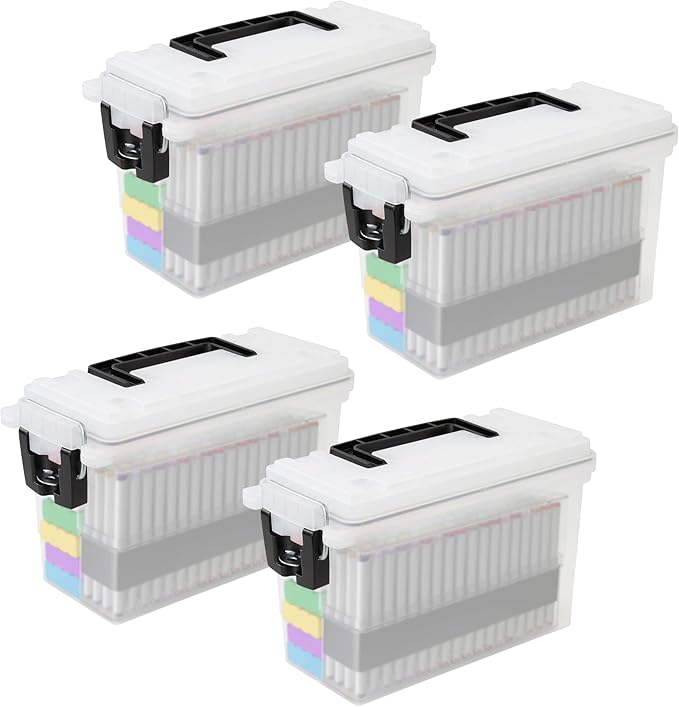 Sheffield 12758 4-Pack Ammo Storage Box Mothers Day Gifts .30 Cal Field Boxes Mothers Day Gifts for Mom Lockable Storage Box with Handle Secures Hunting Gear Supplies and Bullets Made in USA