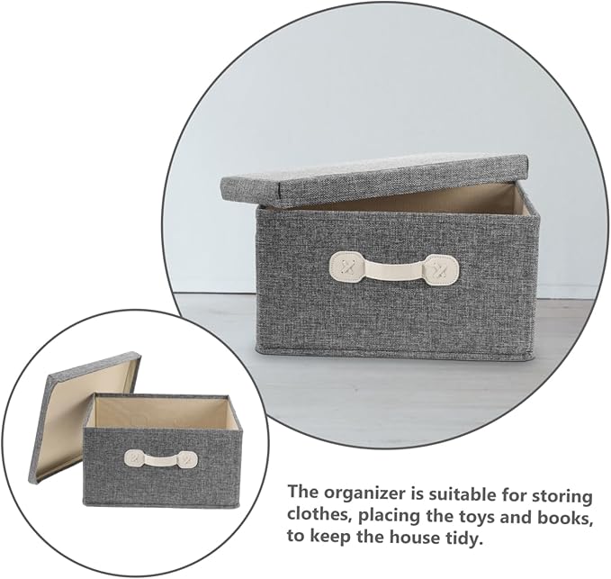 BESTOYARD Cloth Storage Bin Wear-resistant Clothing Organizer Lid for Bedroom Multi-functional Use for Clothes Toys and Books Stylish Storage for Home