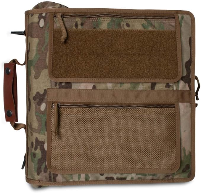 TACTICAL NOTEBOOK COVERS Tactical 3-Ring Binder Cover System | Zippered Padfolio Organizer Bag with Leather Handle | Fits 1.5” to 2” Binders | Durable Field Use Organizer (Multicam)